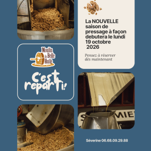 C’est reparti pour une 9ᵉ saison de pressage d’huile de noix !